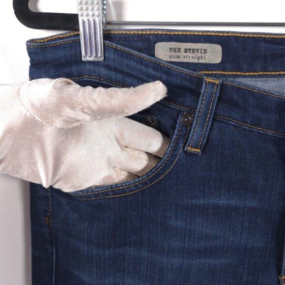 AG ADRIANO GOLDSCHMIED Women’s THE STEVIE Slim Straight Jeans USA MADE Size 30R - Picture 12 of 14